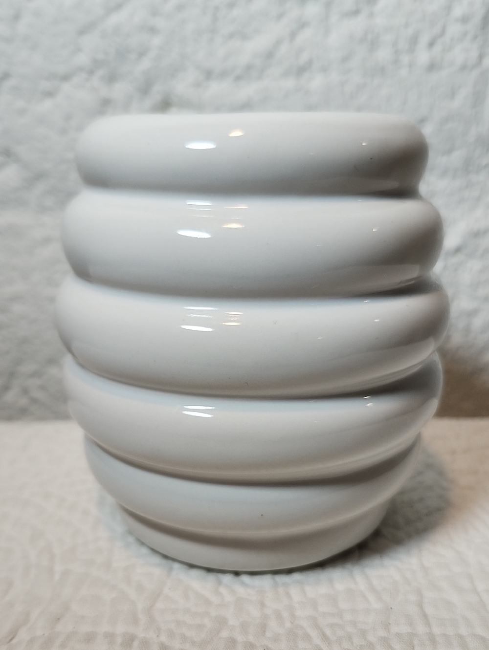 White Beehive Style  Ceramic Vase